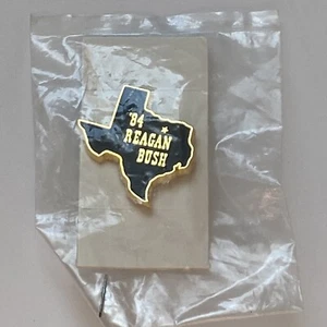Vintage 1984 President Ronald Reagan & George Bush Map of Texas '84 Lapel Pin - Picture 1 of 2