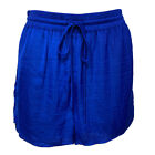Women's Naked Zebra Silky Elastic Waist Shorts BLUE/Sapphire Size SMALL NWT