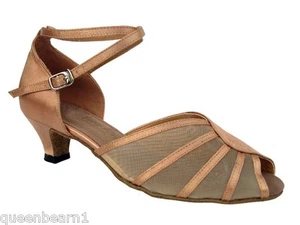 Women's West Coast Swing Salsa Ballroom Dance Shoes low Heel 1.3 Very Fine 6018 - Picture 1 of 3