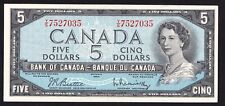 Canada 1954 $5 Five Dollar Banknote Beattie - Rasminsky Nice Colour Y/S