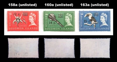 SOLOMON ISLANDS Sc 149a-166a (15) CPLT MNH Set + 3 estampillas laterales WMK sin listar Foto 1 de 2