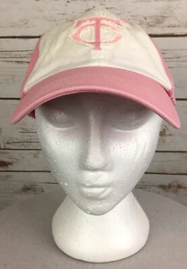 Minnesota Twins Baseball Cap Women's Strapback Hat White Pink Logo MLB - Picture 1 of 12