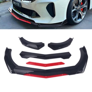 Parachoques delantero rojo divisor de labios negro brillante para Kia Stinger Forte GT K5 - Imagen 1 de 11