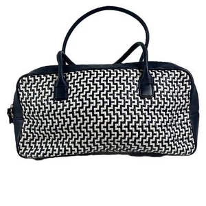 Hauber Navy & White Woven Baguette Bag/Shoulder Bag - Picture 1 of 7