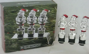 Vintage Weihnachten Wein Flaschenverschluss Santa Holiday Cheer International Silber (3) - Bild 1 von 9