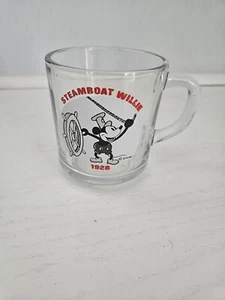 Walt Disney Mickey Mouse Klarglas Becher Steamboat Willie 1928 animiert kurz - Bild 1 von 8