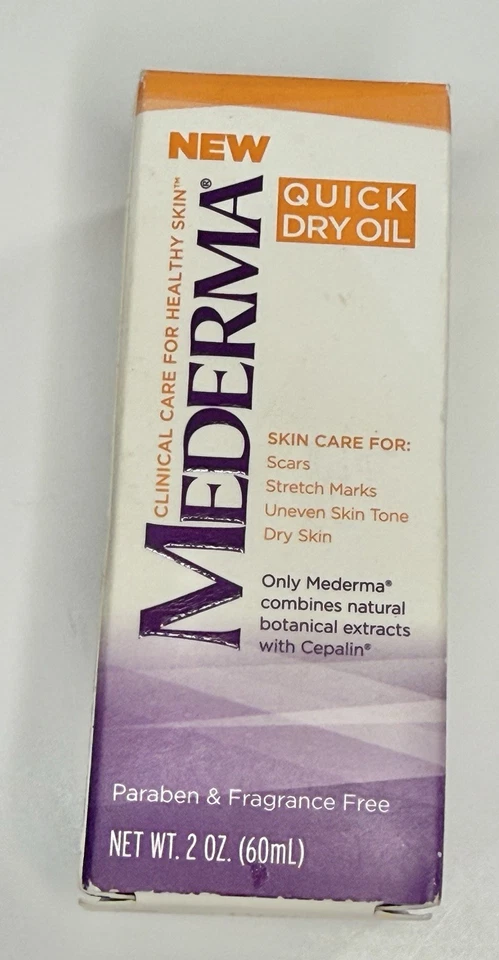 2 Mederma Quick Dry Oil Clinical Care for Healthy Skin 2oz Each