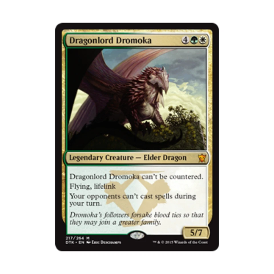 WOTC MtG Dragons of Tarkir Dragonlord Dromoka (MR) VG - Image 1 of 1
