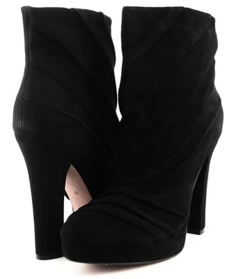 $275 LUXURY REBEL SUMAYA Negro Gamuza Diseñador Plataforma Botines 10.5 EUR 41 Foto 1 de 4