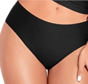 Bikini Bottom Classic Mild Tummy Control Black Swimsuit Woman Size XL - Picture 1 of 6