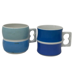 Color Block Chromatics Drink Mug - BLUE GREEN stackable - Picture 1 of 6