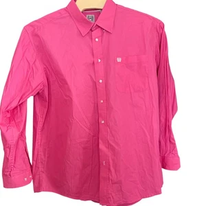Cinch Langarm Button Up Western Hemd Herren Xl Rosa Einfarbig Cowboy Rodeo - Bild 1 von 8
