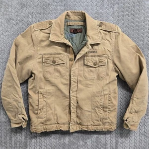 American Rag CIE Menswear Utility Jacke Cord Militär hellbraun groß Arbeit Hausarbeit - Bild 1 von 12