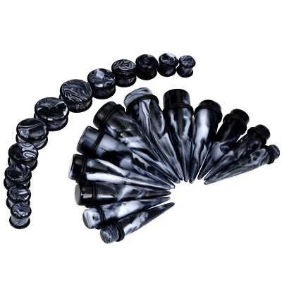 Big Gauge Taper Kit Ear Stretching 00G-20mm Acrylic Tunnel Plug Set 24 Pcs - Image 1 of 4