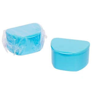Blue 40 Pack Bulk Denture Case Bath Holders for Retainers Teeth Guards (Sealed) - Picture 1 of 5