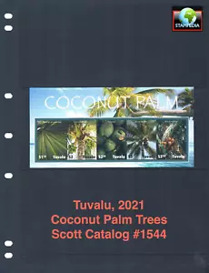 1/2 off $19.00 Scott Value - 2021 TUVALU Palm Trees s/s Coconut MNH NH UMM - Picture 1 of 4