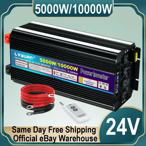 5000W 10000W Power Inverter 24V to 240V Truck 4AC LCD Display Remote Control Kit - Picture 1 of 9