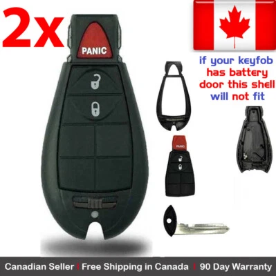 2x New Replacement Keyless Key Fob Case For Chrysler Dodge Caravan - Shell Only — 第 1/2 张图片