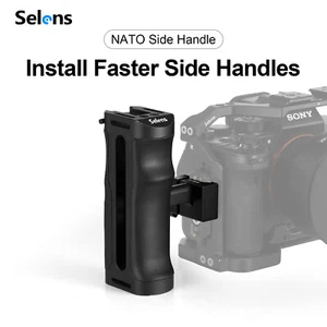 NATO Side Handle Cold Shoe Mount Rail 1/4'' Thread Wrist Strap For Camera Cage - Picture 1 of 13