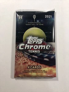 (1) 2021 Topps cromado tenis sellado de fábrica sin abrir paquete de hobby LITE - 4 tarjetas - Imagen 1 de 2