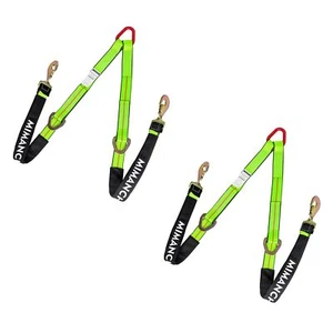 Axle V-Bridle Strap 2" x 4',2 Pack, Heavy Duty Recovery Tow Strap w/Snap Hook... - Picture 1 of 7