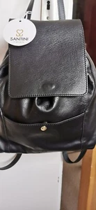 Santini Rucksack Leder. Neuwertig. Schwarz. Mit Original Staubbeutel. - Bild 1 von 10