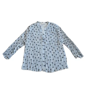 Vince womens Sz XXS multicolor white blue camelia top - Picture 1 of 8