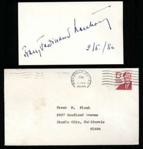 Franz Ferdinand Nentwig Baritone Signed 3 x 5 index Card