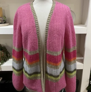 Wyse London Angela Strickjacke Damen S/M rosa Mohair Merino Lurex Mischung Strick - Bild 1 von 4