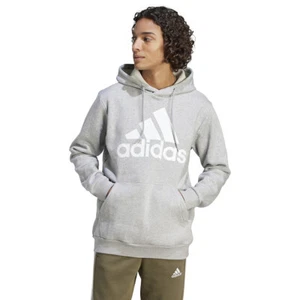adidas Men’s Badge of Sport Logo Fleece Hoodie, Medium Grey Heather/1X - Picture 1 of 1