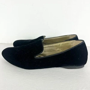 Birdies The Starling Velvet Flat Loafer Size 7.5 Black Slip On Classic Timeless - Picture 1 of 9