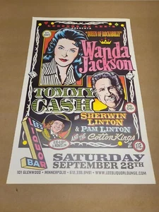 Wanda Jackson Concert Poster at Lee's Liquor Bar in Minneapolis Tommy Cash - Picture 1 of 6