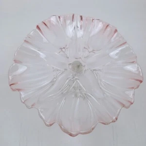 Mikasa Glassware Tulips Pink Rim Footed Platter Walther Glass Serving - Picture 1 of 13