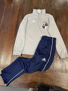 Adidas Soccer Tracksuit Youth Size 9-10 Navy & Gray - Picture 1 of 6