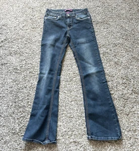 ๐ Vigoss Jeans Boot Cut Distressed Blue Denim Girl's Size 12 1528 - Picture 1 of 12