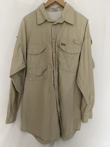 Columbia PFG Vented Long Sleeve Button Down Fishing Shirt Size XL Khaki - Picture 1 of 10