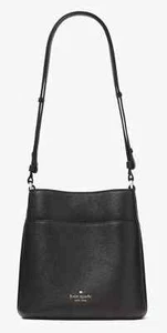 Kate Spade Leila Bucket Bag Pebbled Black Leather Purse KE489 NWT $359 Retail - Picture 1 of 5