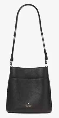 Bolso tipo cubo Kate Spade Leila bolso de cuero negro granulado KE489 NUEVO CON ETIQUETAS $359 venta al por menor Foto 1 de 4