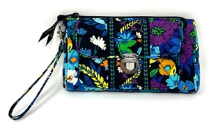 Cartera clutch/muñequera Vera Bradley, diseño floral azul, EXCELENTE ESTADO - Imagen 1 de 9