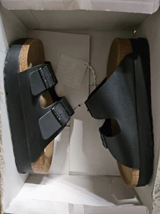 Papillio Birkenstock Sandalen VEGAN Arizona SCHMAL schwarz Plateau Rutschen GRÖSSEN - Bild 1 von 4