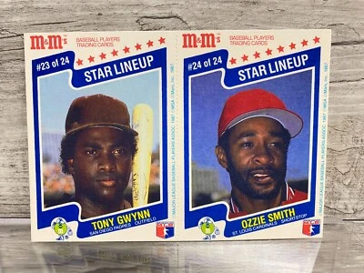 1987 M&M's Star Lineup Tony Gwynn Ozzie Smith #23-24 Uncut Sheet - Image 1 of 2