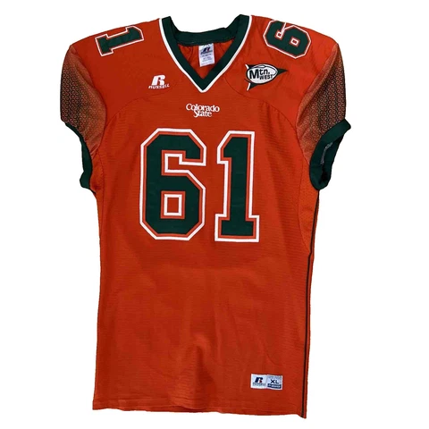 Colorado State Rams Game Worn Jersey XL Orange NCAA Football Russell Athletic 61 Cover
