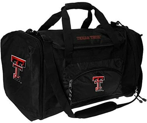 NCAA Premium "Roadblock" Duffel Bag carry on luggage, Texas Tech Red Raiders Cover
