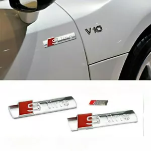 KIT 3 PZ AUDI S-LINE CROMO 3D ADESIVO LOGO STEMMA BADGE A1 A3 A4 A5 A6 Q3 Q5 - Imagen 1 de 5