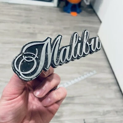 Genuine Chevrolet Malibu Script Emblem 1966-1977 364460 Badge Ornament - Image 1 of 4
