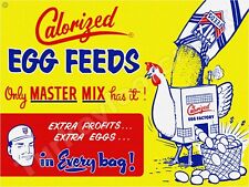 Master Mix Colorized Egg Feeds 9" x 12" Metal Sign