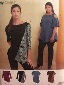 XXS-XXL Simplicity 8453 Stretch knit top Bohemian Sewing Pattern Block Hippie - Picture 1 of 2