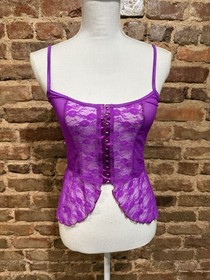 Frederick&rsquo;s Of Hollywood Purple Lace bustier Size M Lingerie Sexy Burlesque
