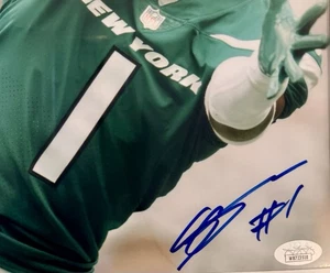 NEW YORK JETS SAUCE GARDNER FIRMADO AUTO ENMARCADO 11x14 DOS MANOS CAPTURA CON JSA... - Imagen 1 de 2