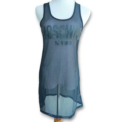 Moschino Swim Velmar Black Mesh Fishnet XS Beach Coverup Dress - Image 1 of 4